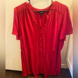 Torrid 1X Red short sleeve blouse